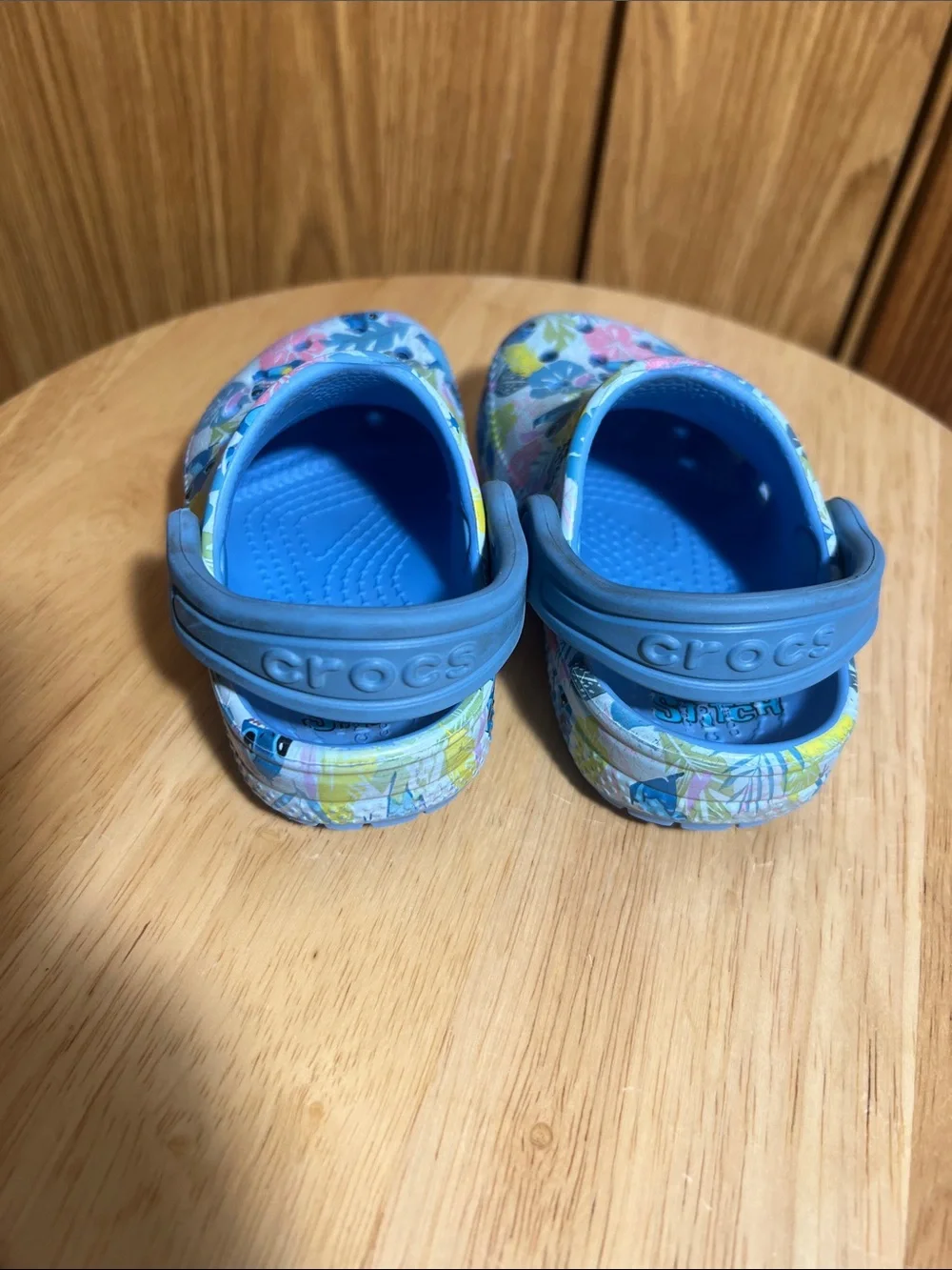 Disney Light Blue Stitch Floral Slip-On Clogs for Kids